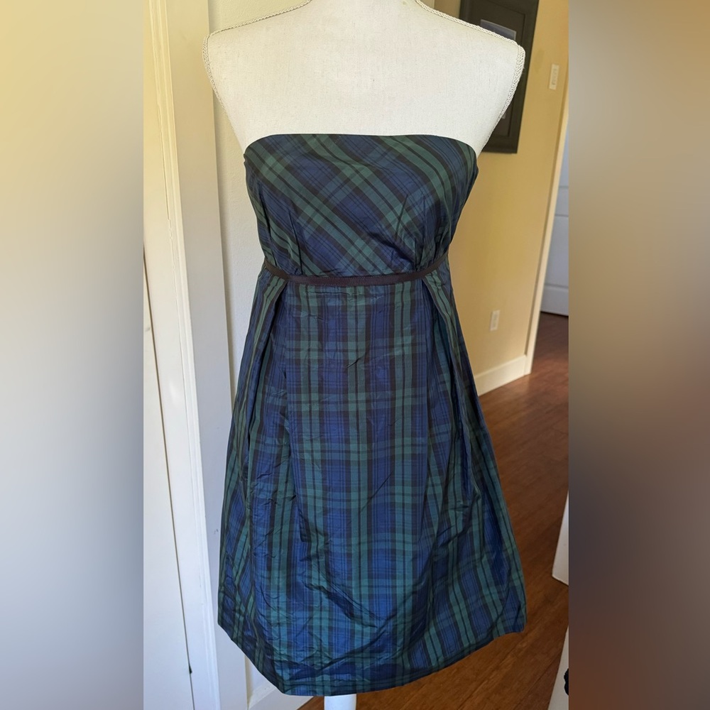 Vineyard Vines Plaid Strapless Dress